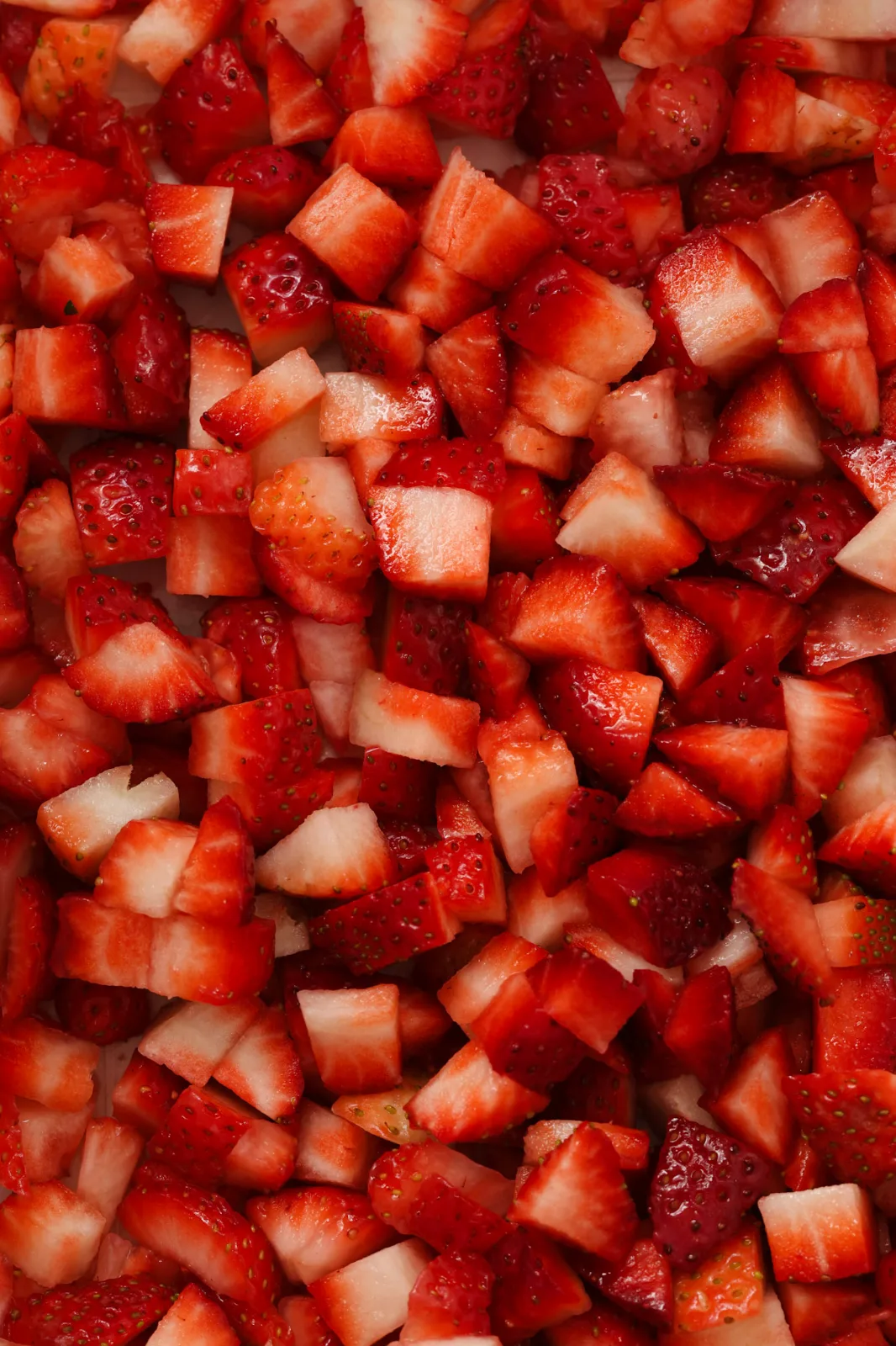 Frutillas picadas, uno de los toppings